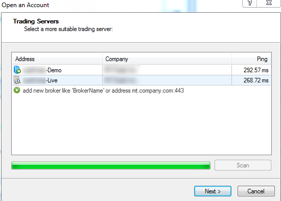 Install MT4 demo or live account