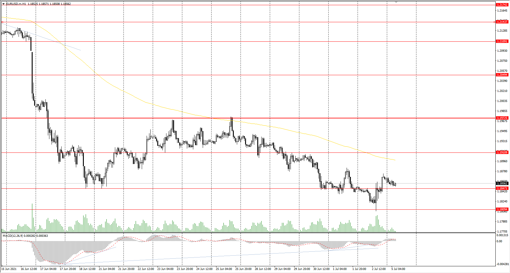  The EUR/USD currency pair began to show the first signs of a reversal. Friday's labor market data showed a better-than-expected figure, but the unemployment rate remained high. On this background, the dollar index corrected lower, which played in favor of a slight strengthening of the European currency. 