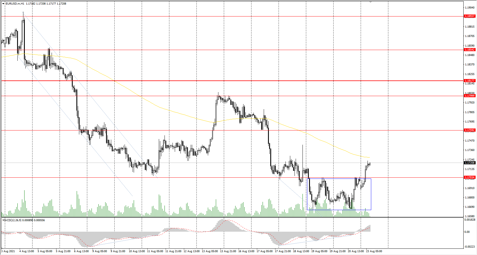  The EUR/USD currency pair 