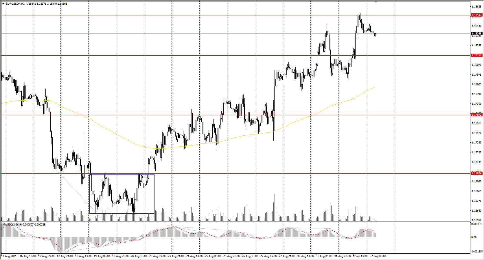  The EUR/USD currency pair 