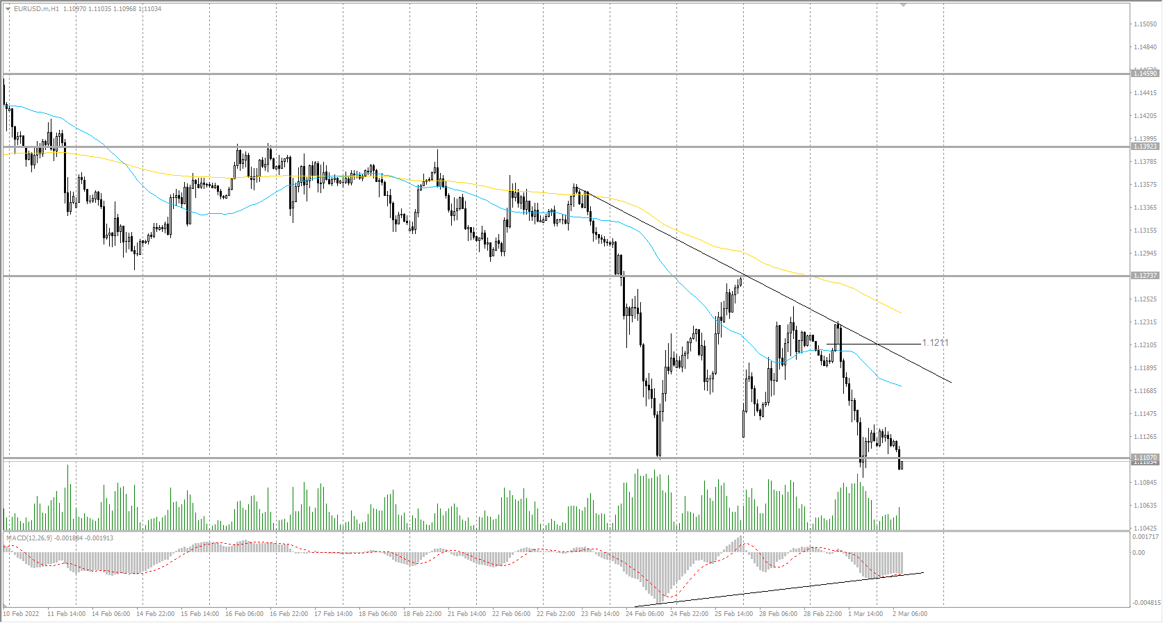  The EUR/USD currency pair 
