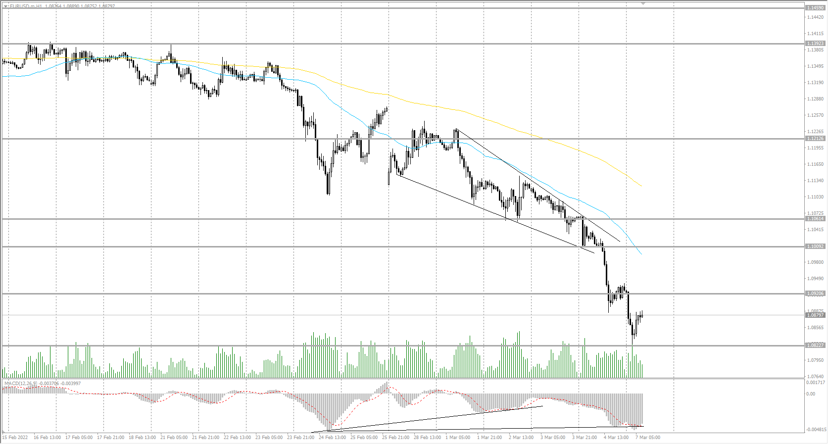  The EUR/USD currency pair 