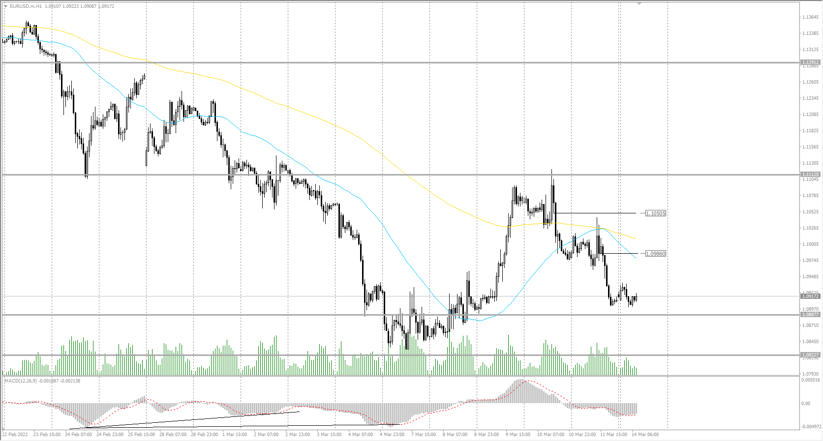  The EUR/USD currency pair 