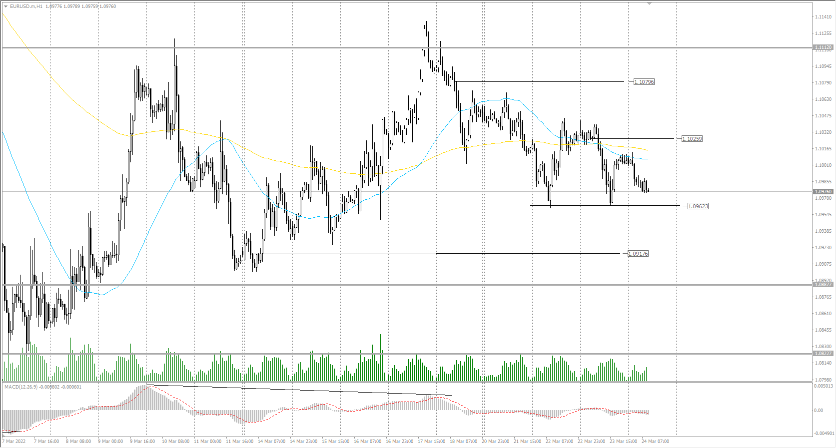 The EUR/USD currency pair 