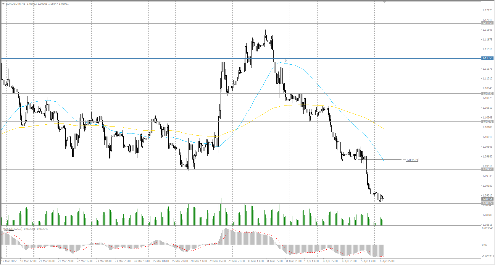  The EUR/USD currency pair 