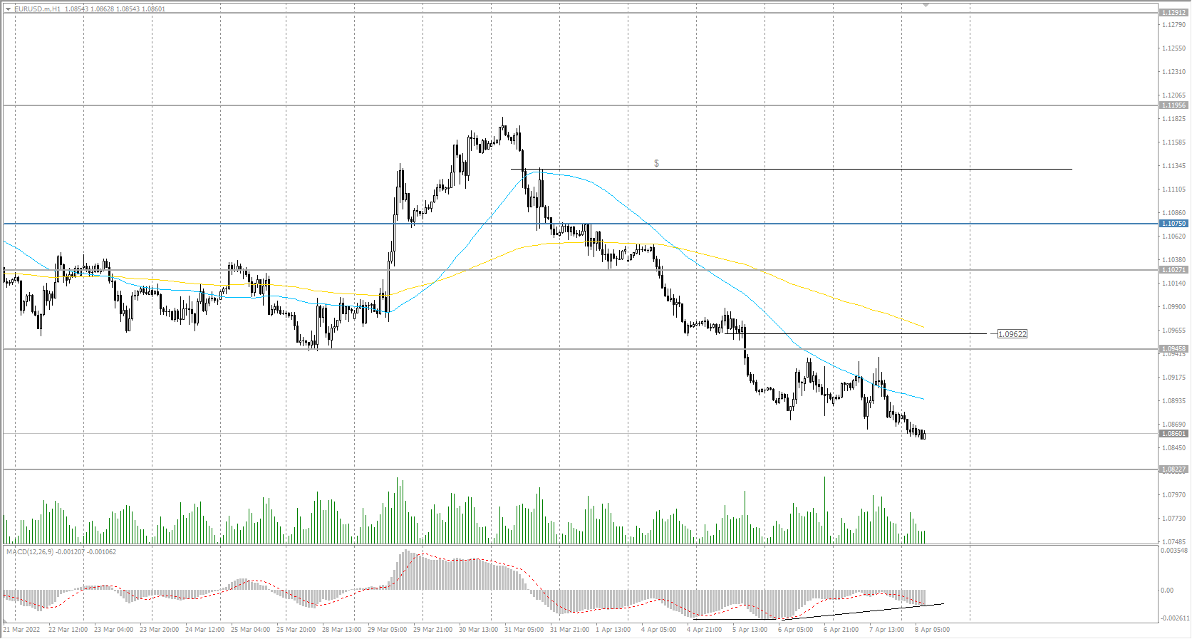  The EUR/USD currency pair 