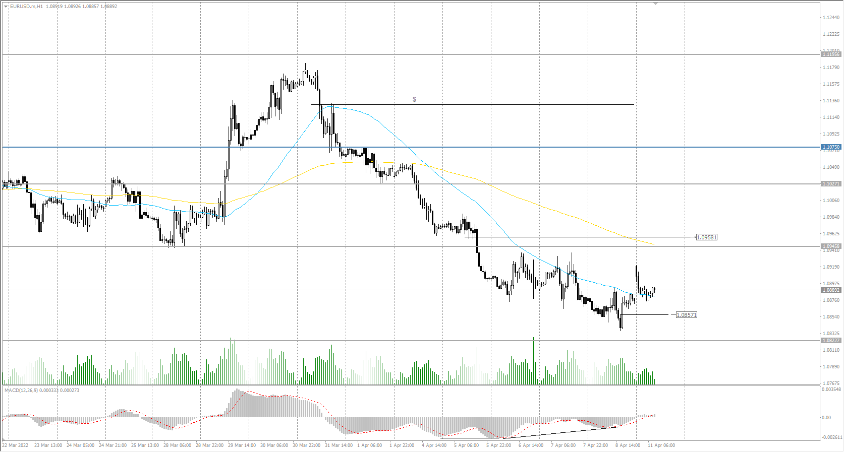  The EUR/USD currency pair 
