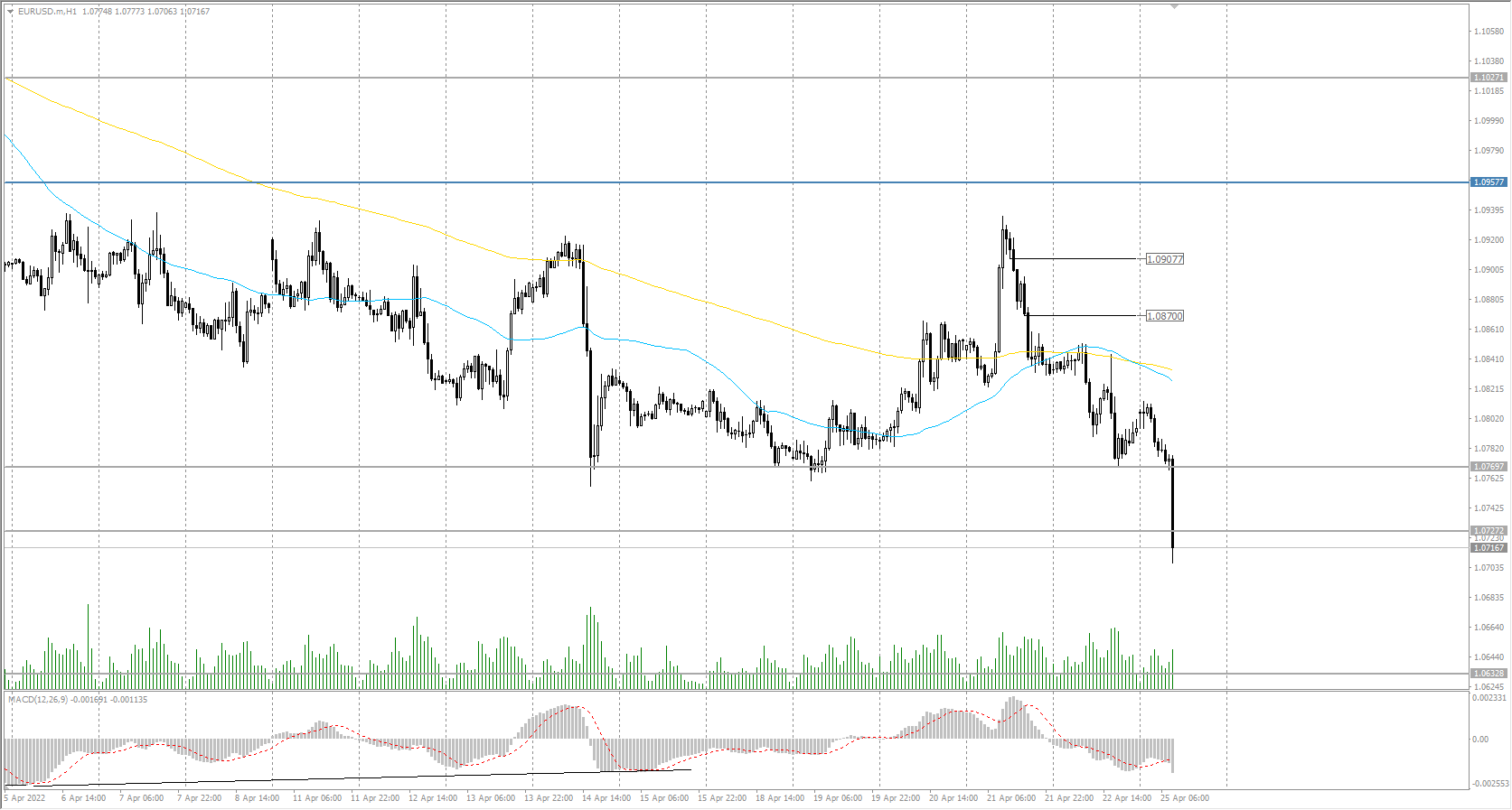  The EUR/USD currency pair 