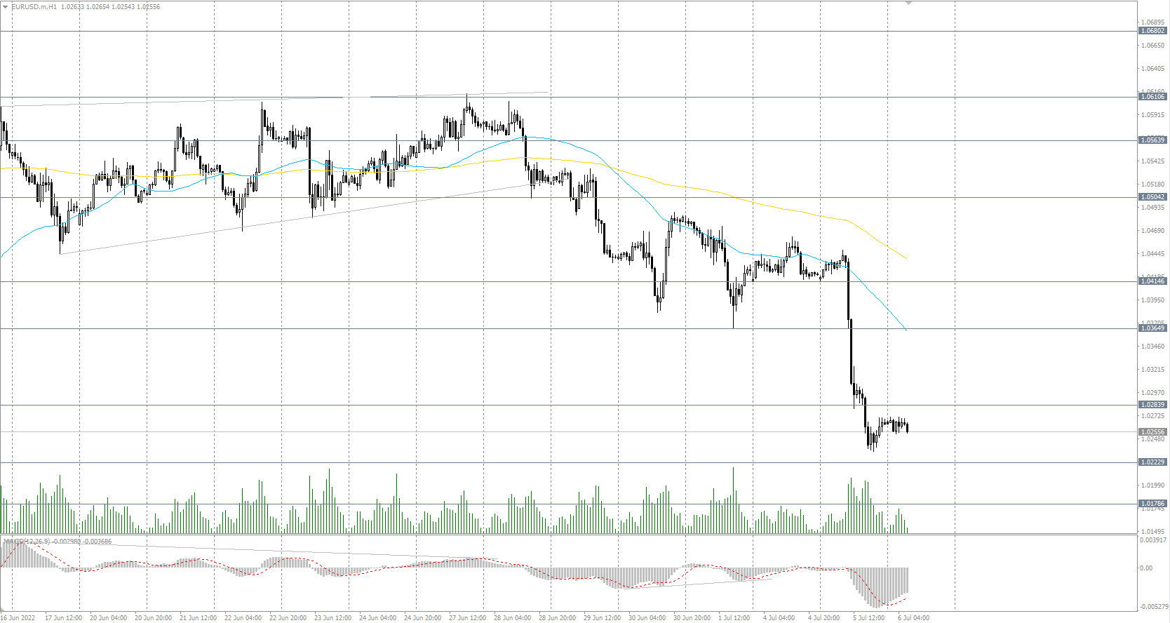  The EUR/USD currency pair 