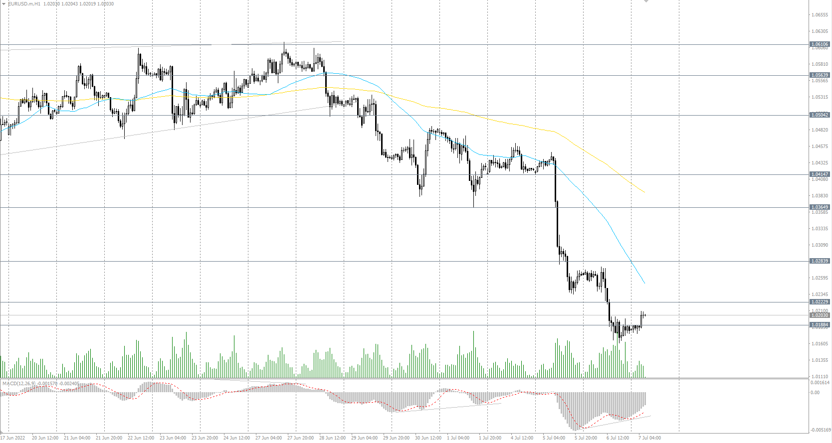  The EUR/USD currency pair 