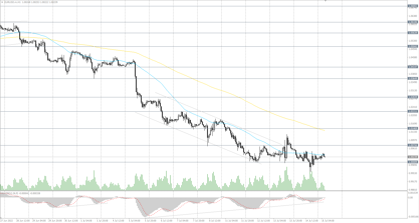  The EUR/USD currency pair 
