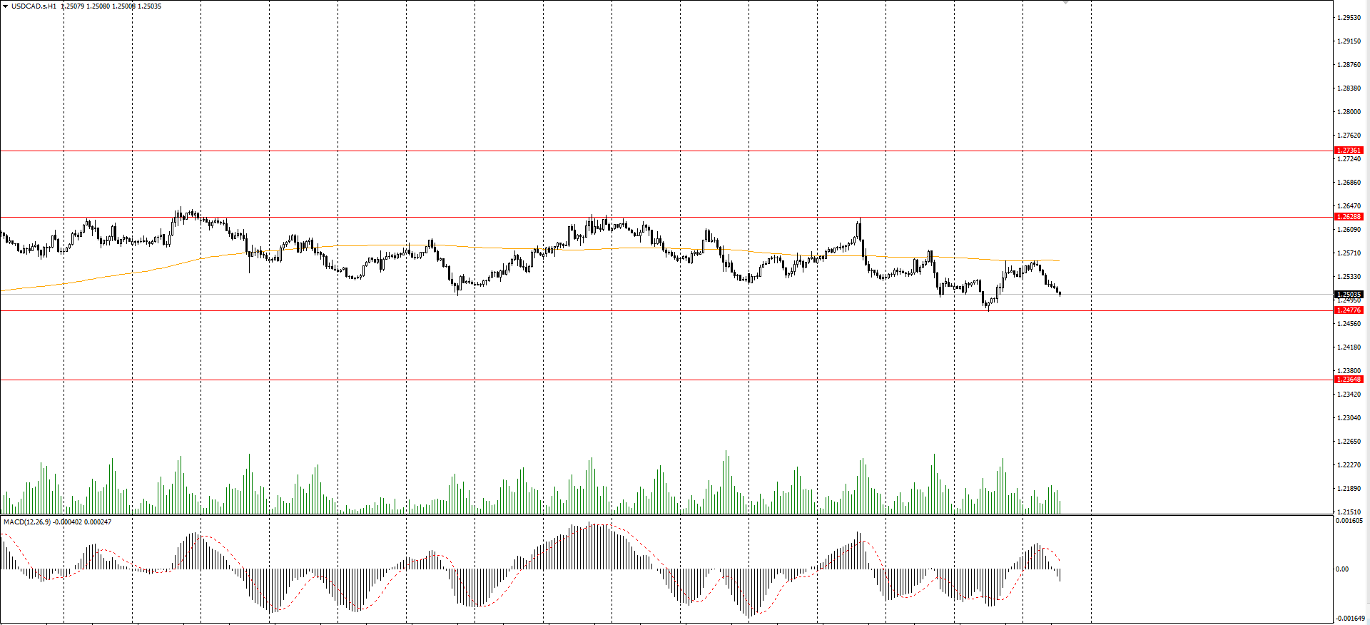  The USD/CAD currency pair 
