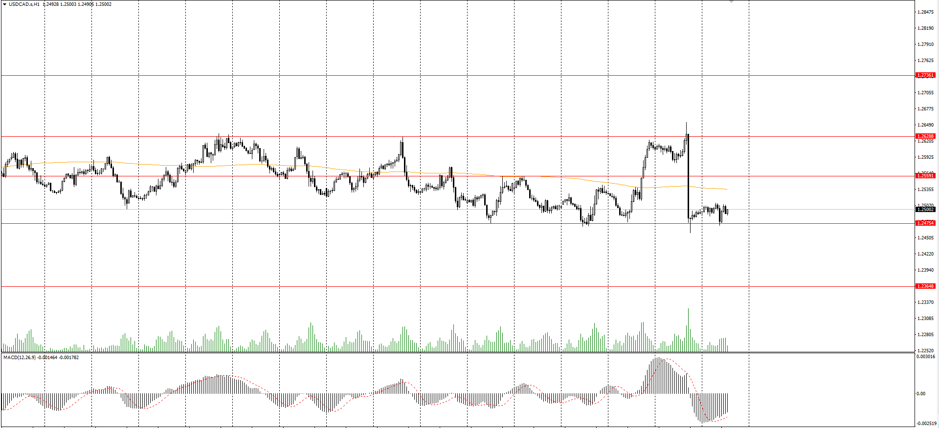  The USD/CAD currency pair 