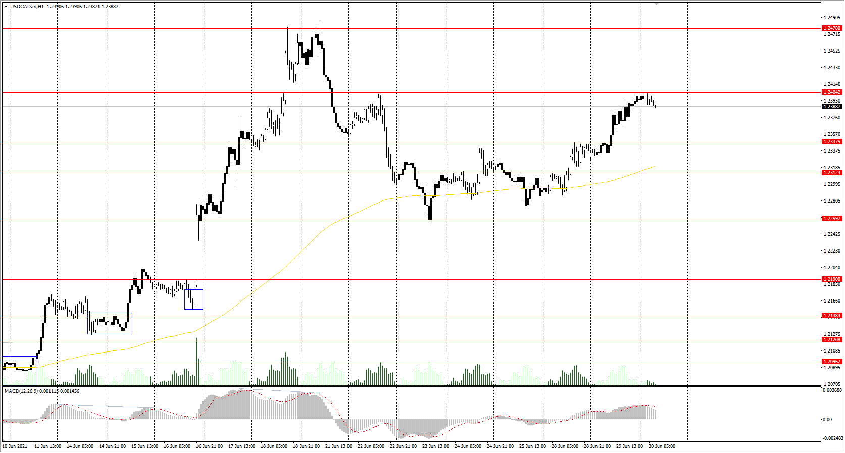  The USD/CAD currency pair 