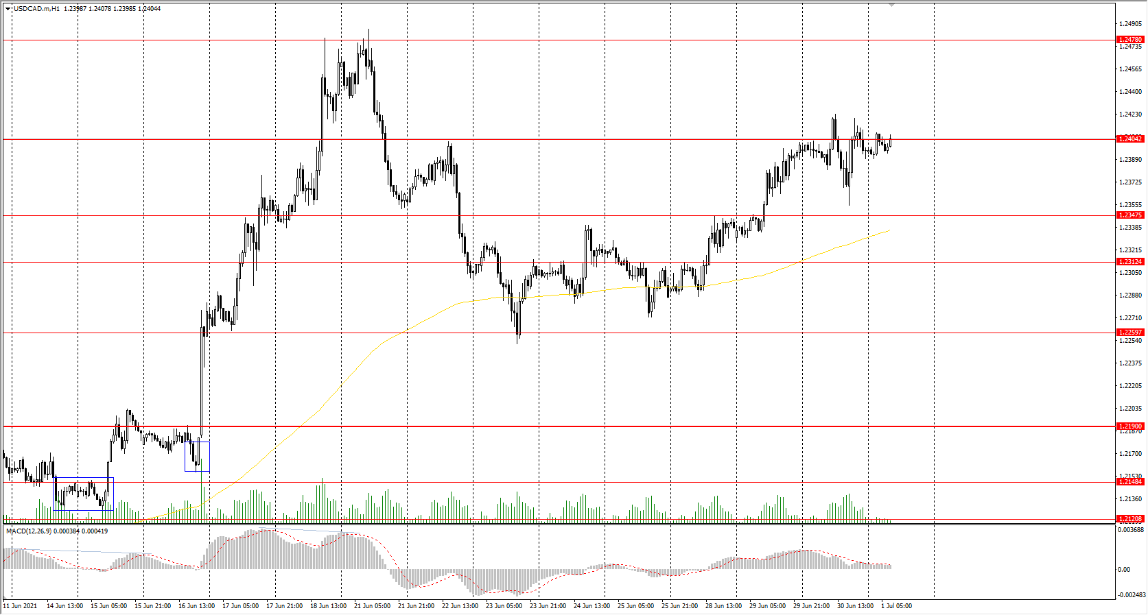  The USD/CAD currency pair 
