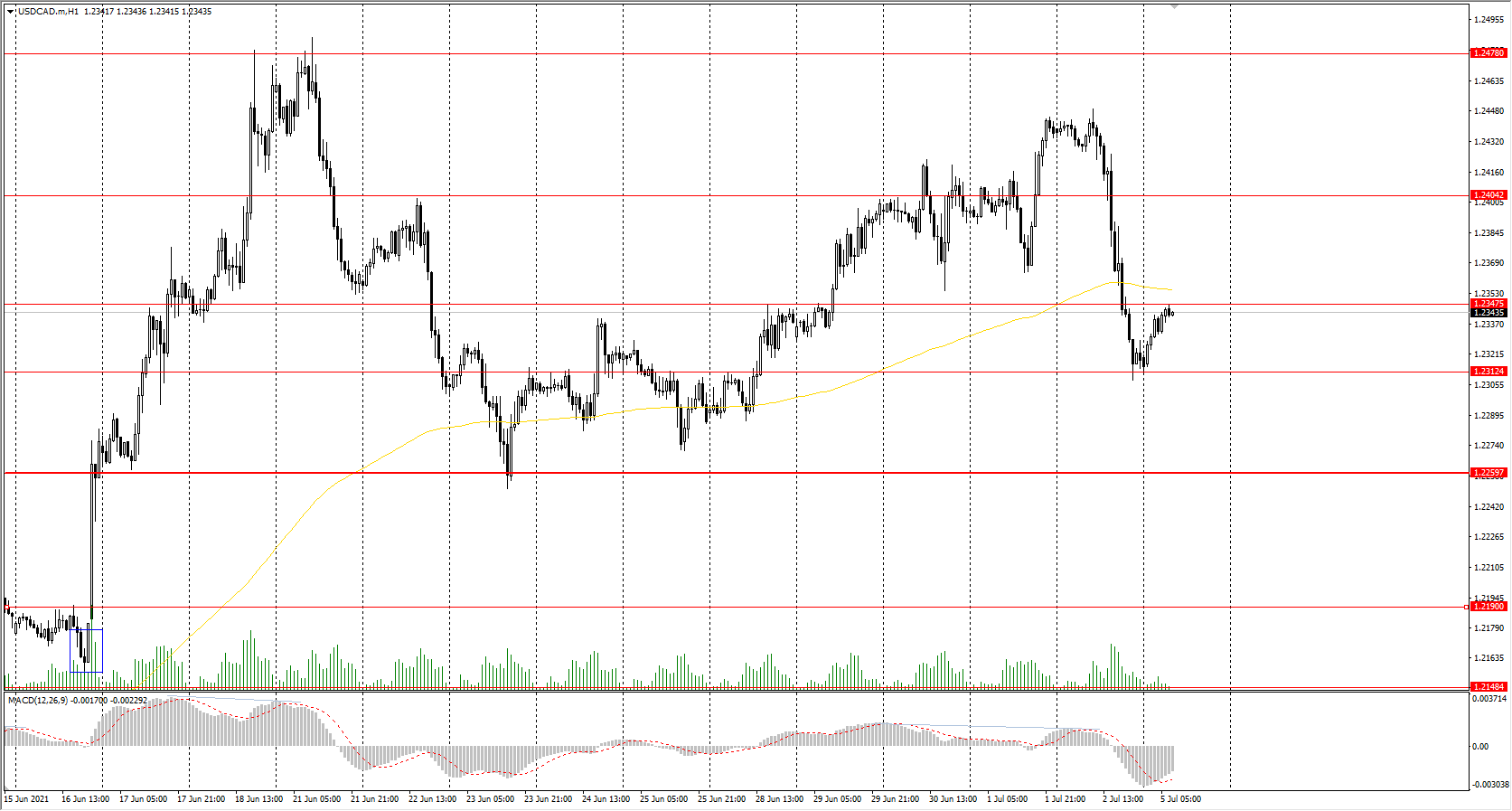  The USD/CAD currency pair 
