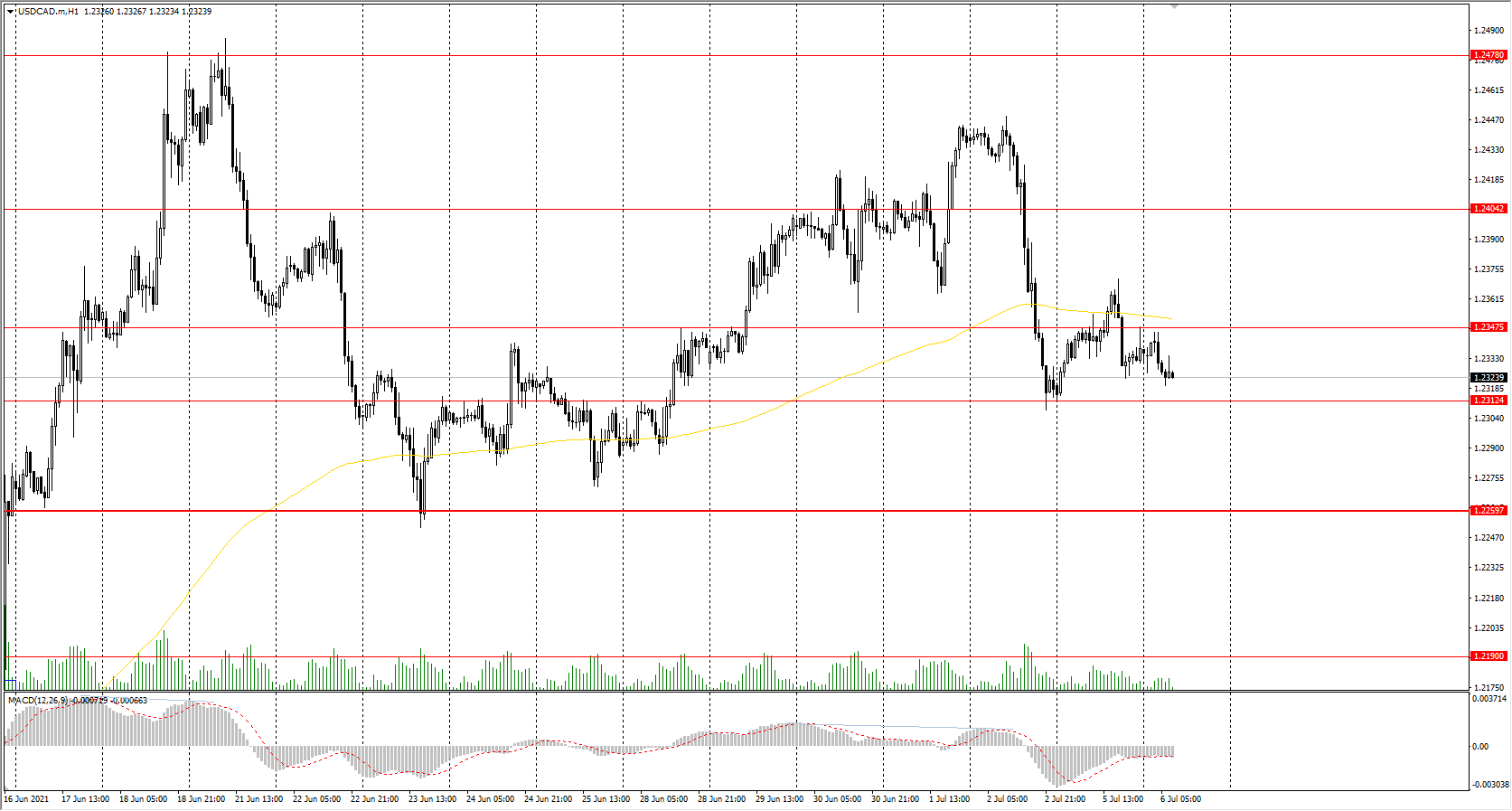  The USD/CAD currency pair 