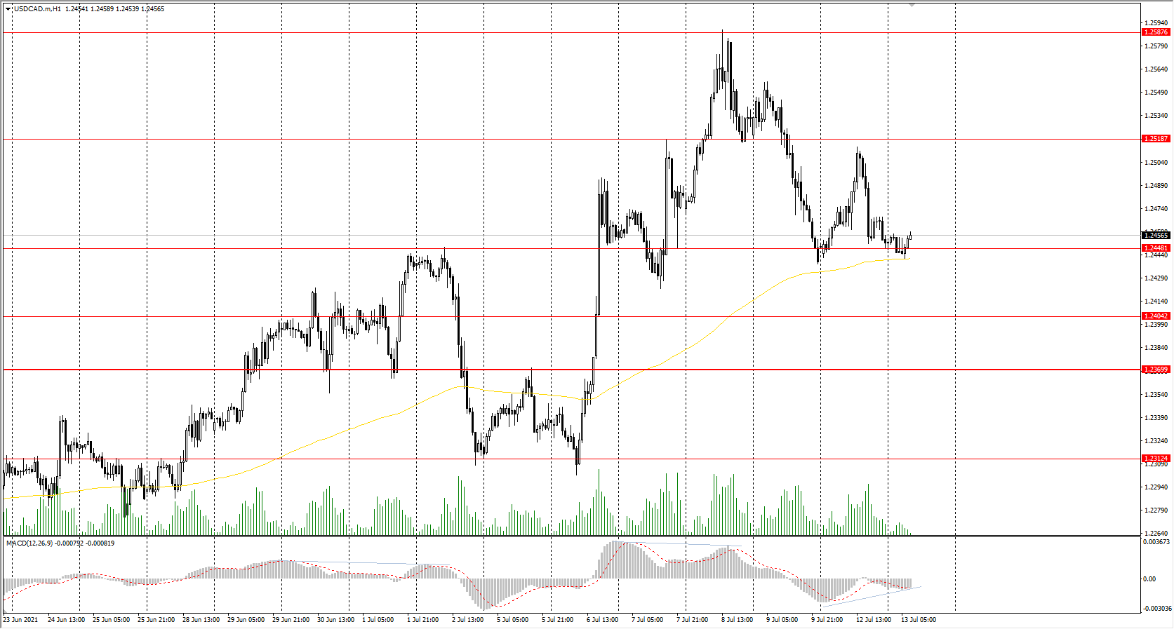  The USD/CAD currency pair 