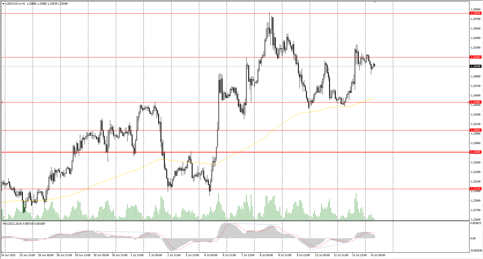  The USD/CAD currency pair 
