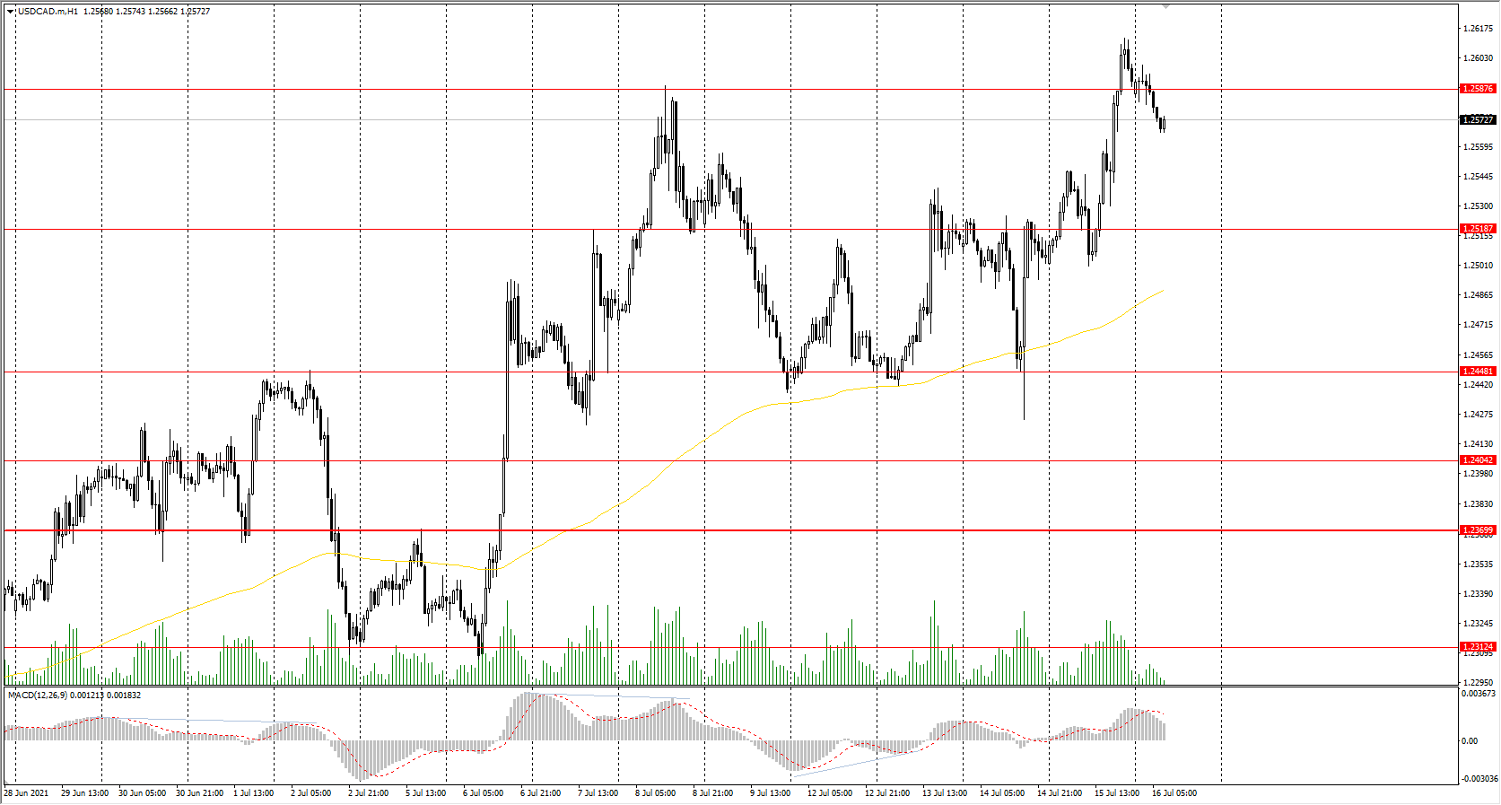  The USD/CAD currency pair 