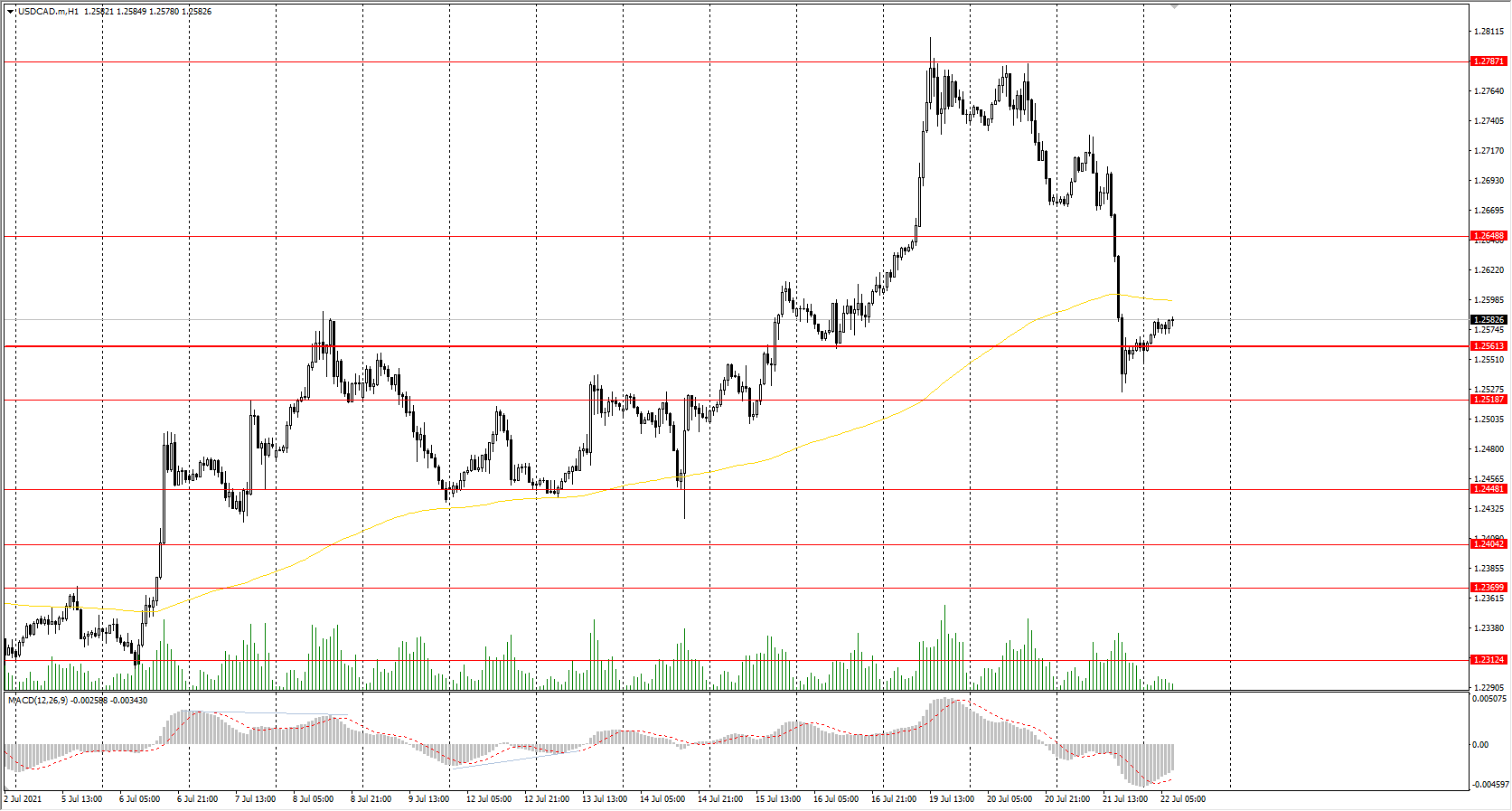 The USD/CAD currency pair 