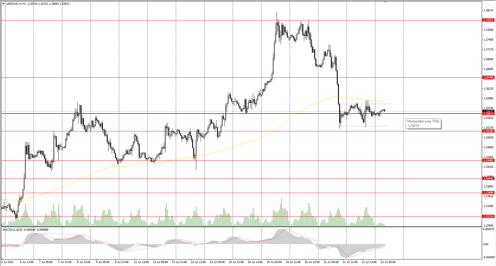  The USD/CAD currency pair 