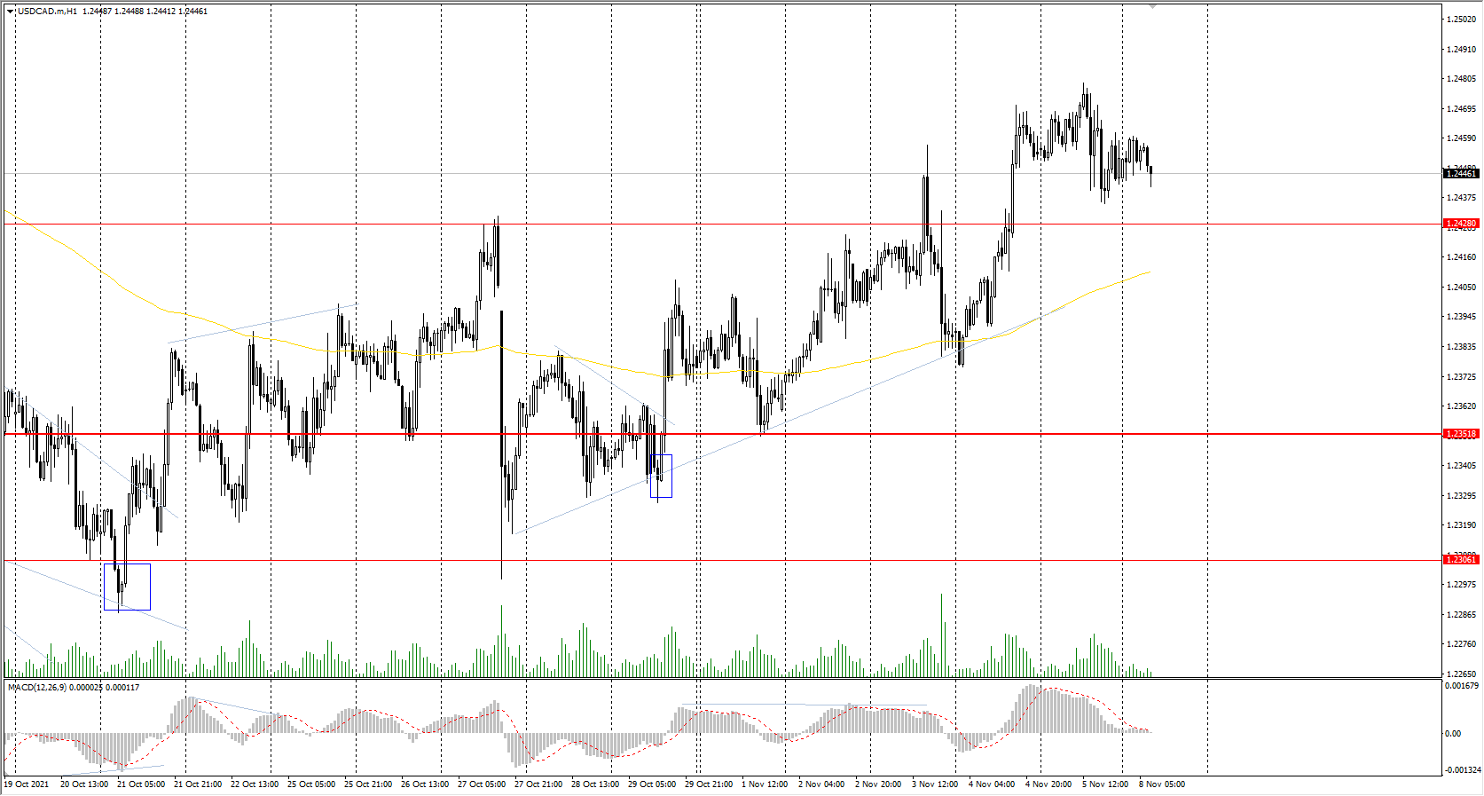  The USD/CAD currency pair 