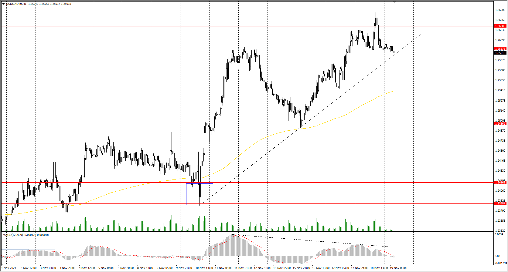  The USD/CAD currency pair 