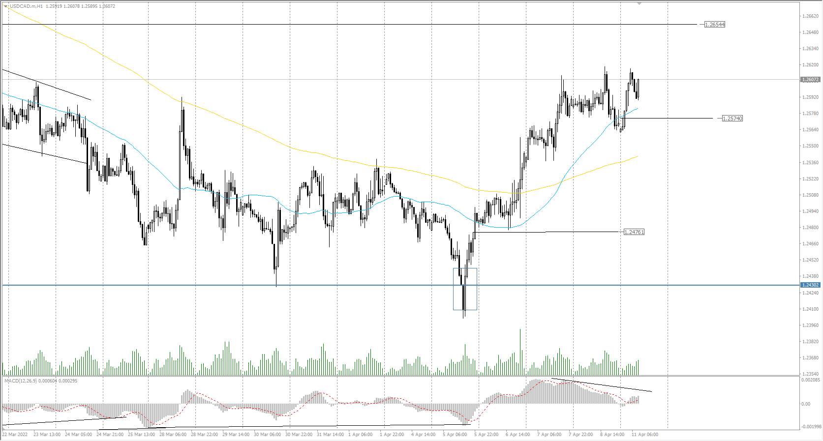  The USD/CAD currency pair 
