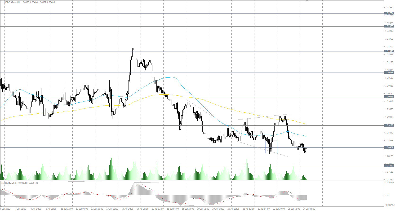  The USD/CAD currency pair 