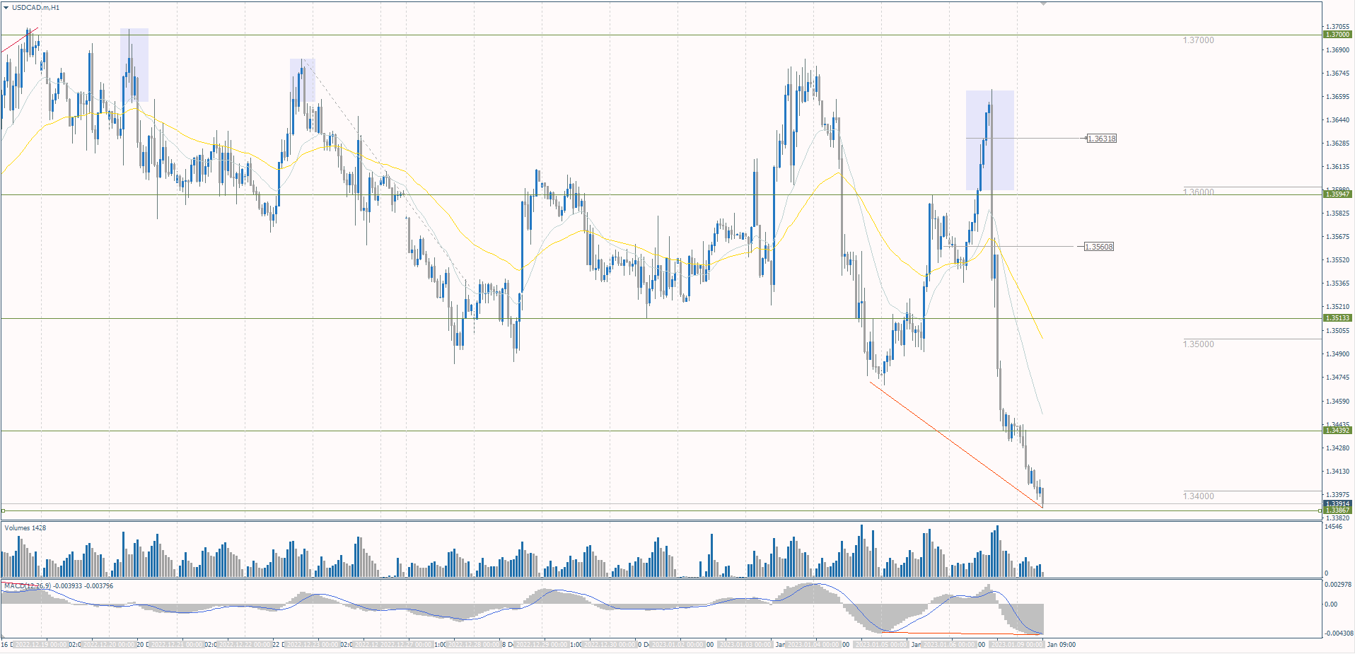  The USD/CAD currency pair 