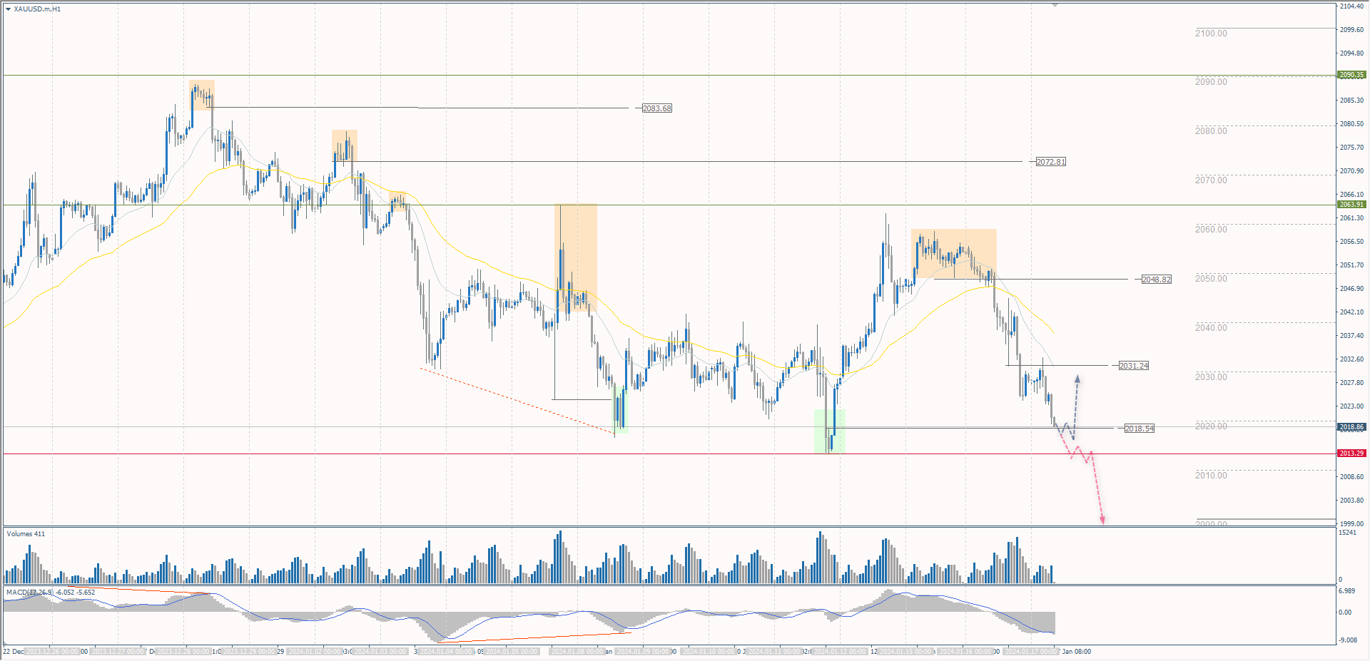 The XAU/USD currency pair (gold)