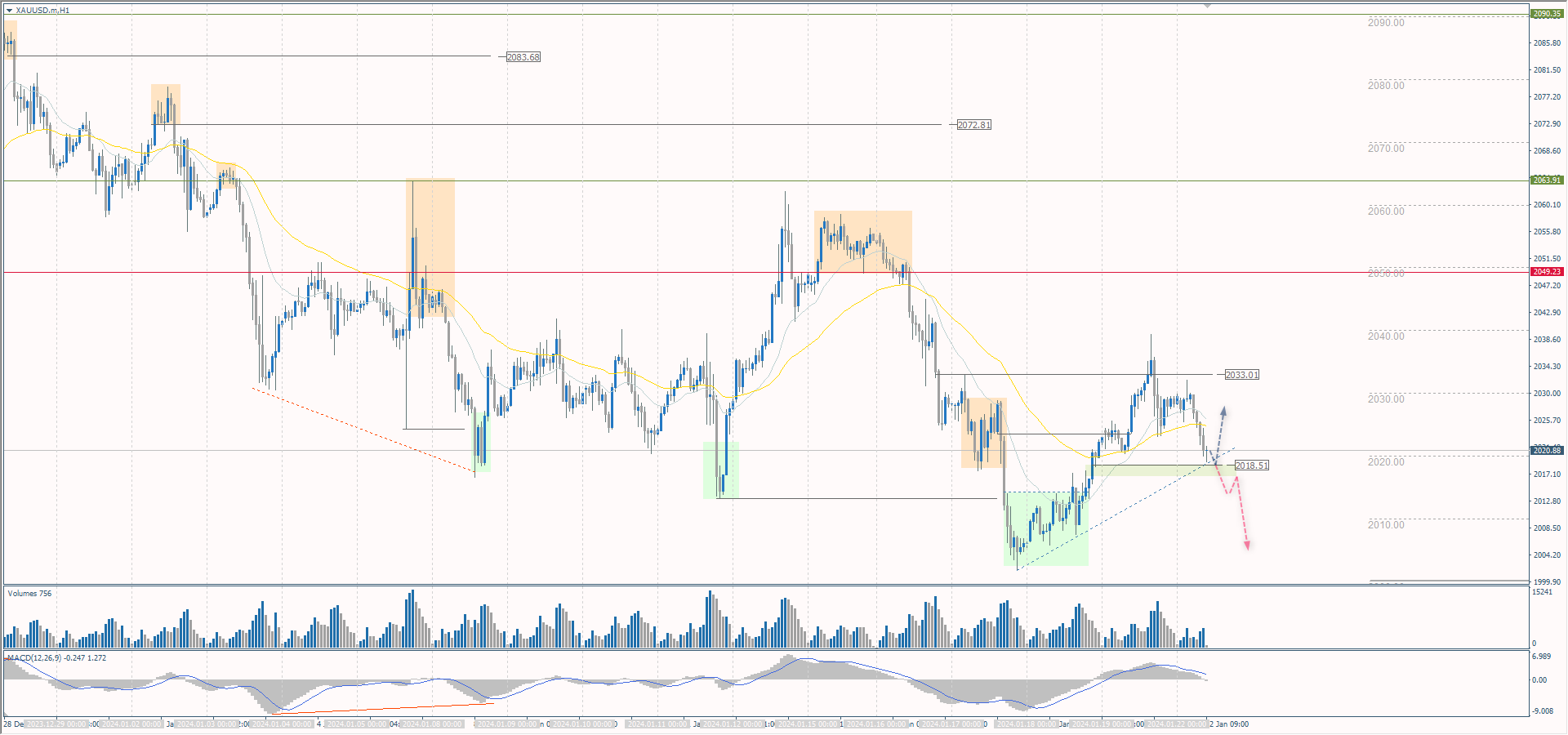 The XAU/USD currency pair (gold)