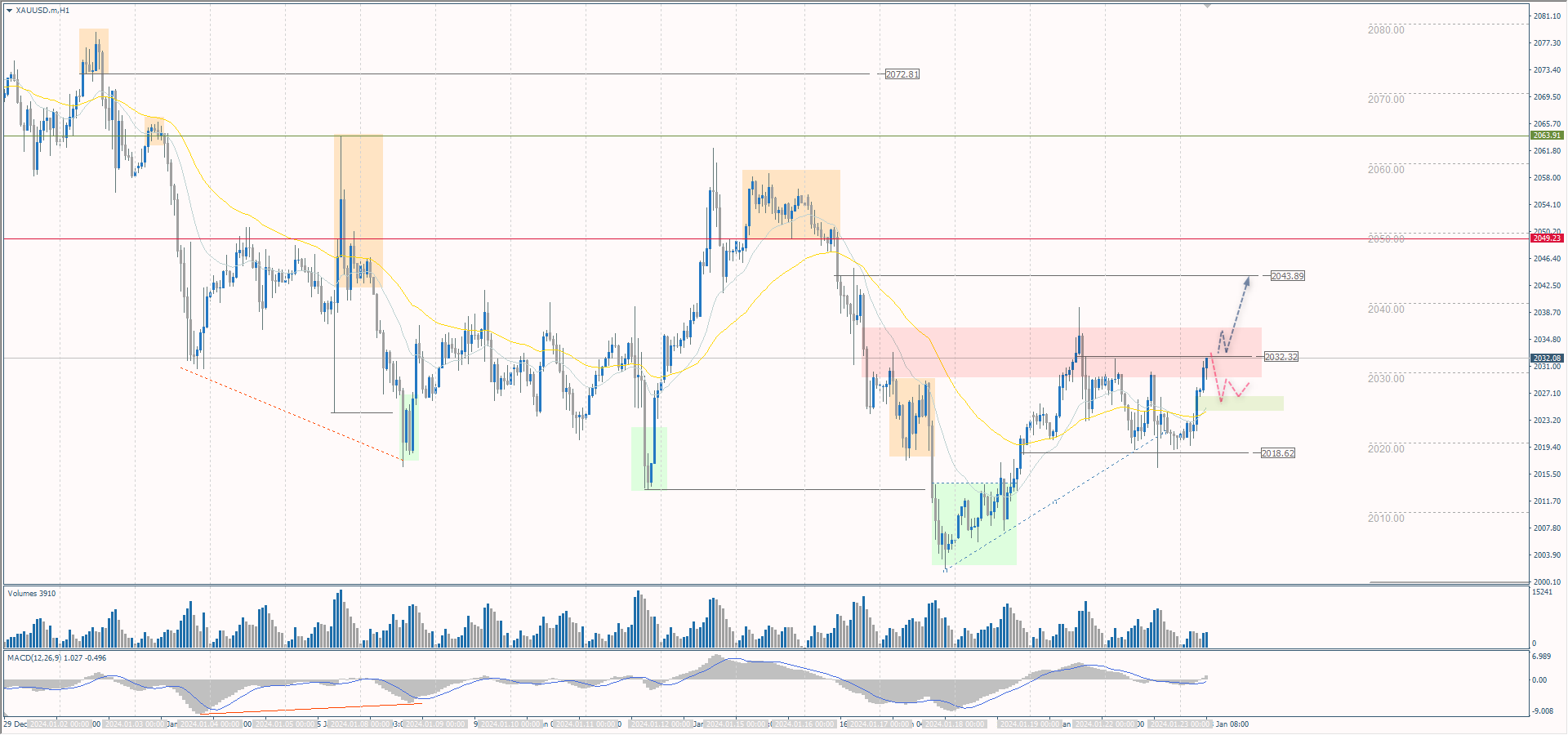 The XAU/USD currency pair (gold)