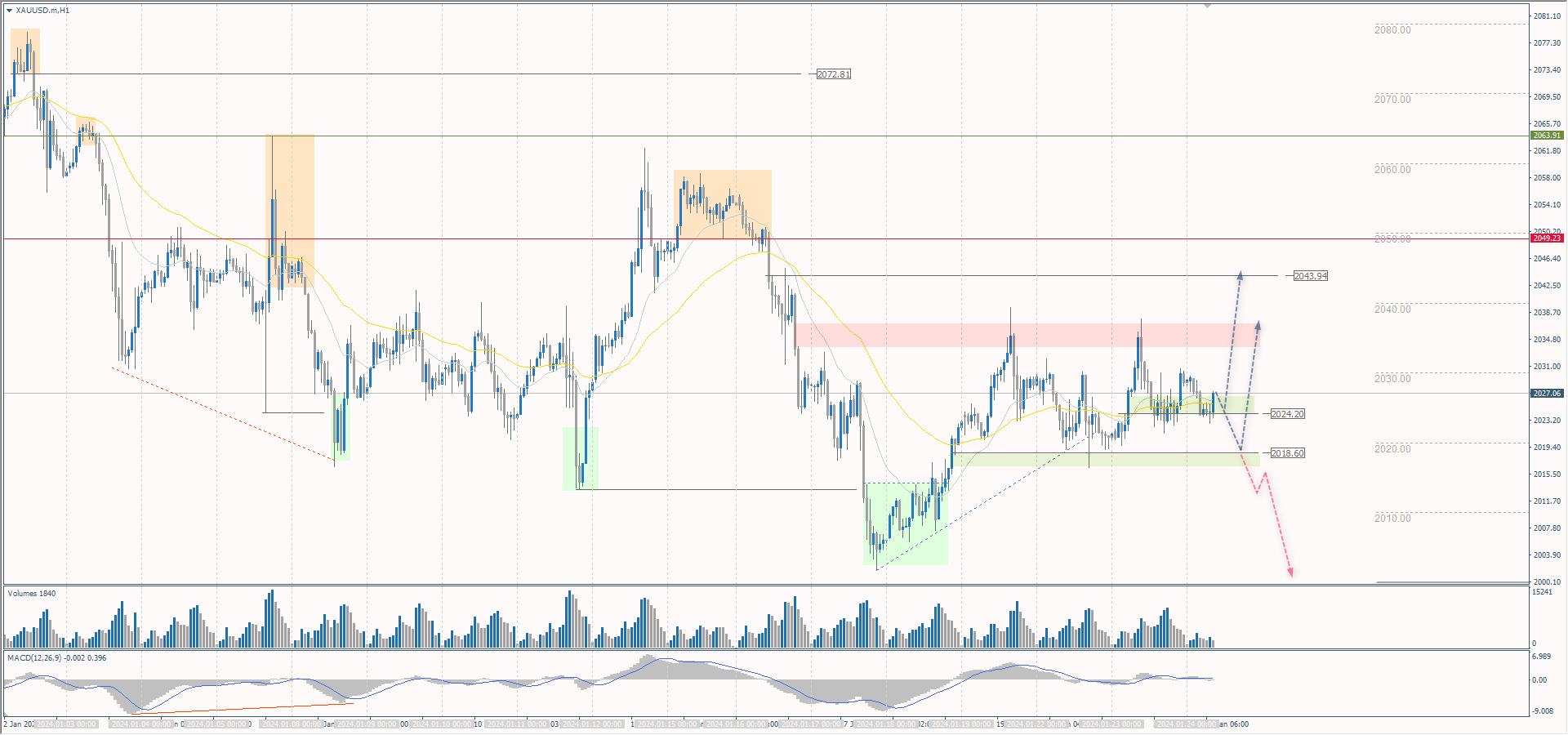 The XAU/USD currency pair (gold)