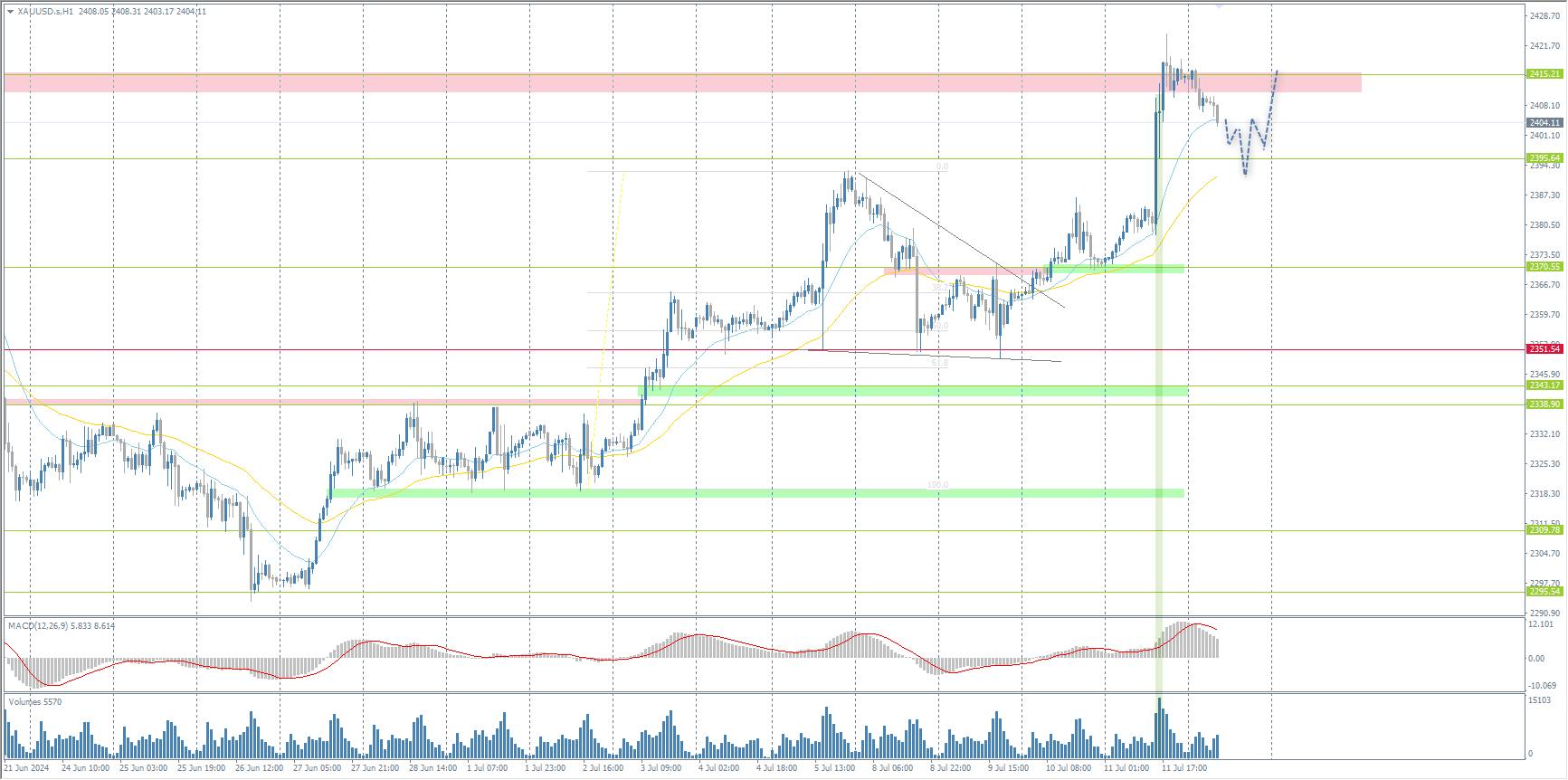 The XAU/USD currency pair (gold)
