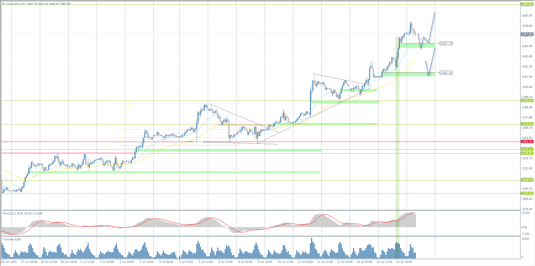 The XAU/USD currency pair (gold)