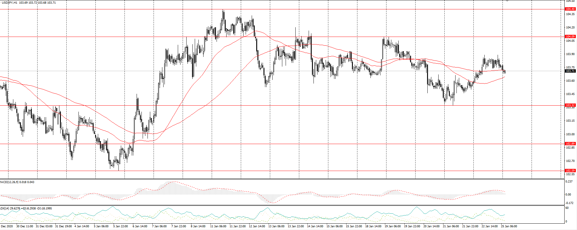  The USD/JPY currency pair 