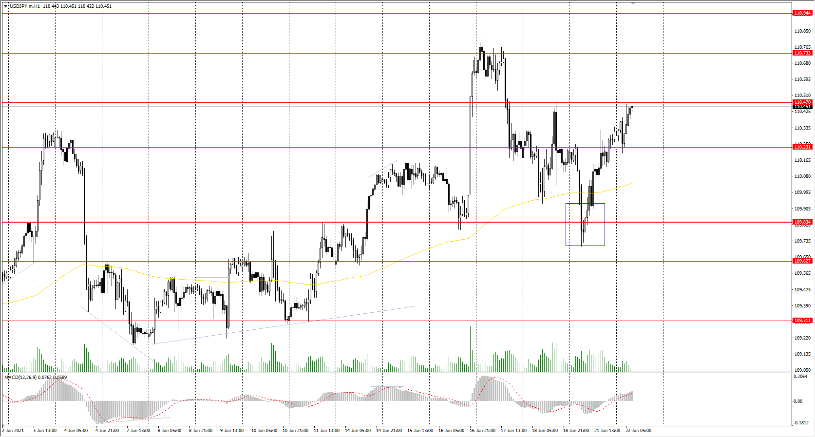 The USD/JPY currency pair failed to break down the priority change level of 109.83 and returned to the uptrend. Buyers not only kept the level but also managed to break through two resistance levels at once. The fundamental background for the USD/JPY is mixed now, as on the one hand, the dollar index will continue to weaken, and on the other hand, the Japanese yen is also demonstrating weakness. But at the moment, the Japanese yen is much weaker.