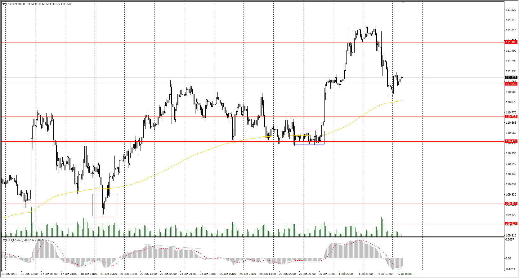  The USD/JPY currency pair corrected lower on Friday amid a drop in the dollar index. The price reached the&#160;111.06 support level, where the buyers managed to defend their positions. A breakdown of&#160;111.06 will open the road to the next support level of&#160;110.73. 