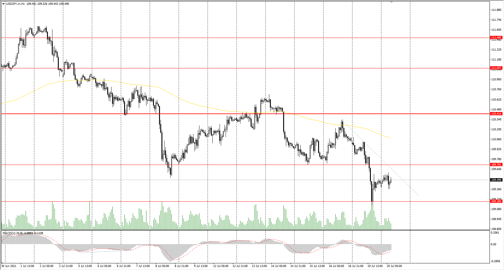  The USD/JPY currency pair 