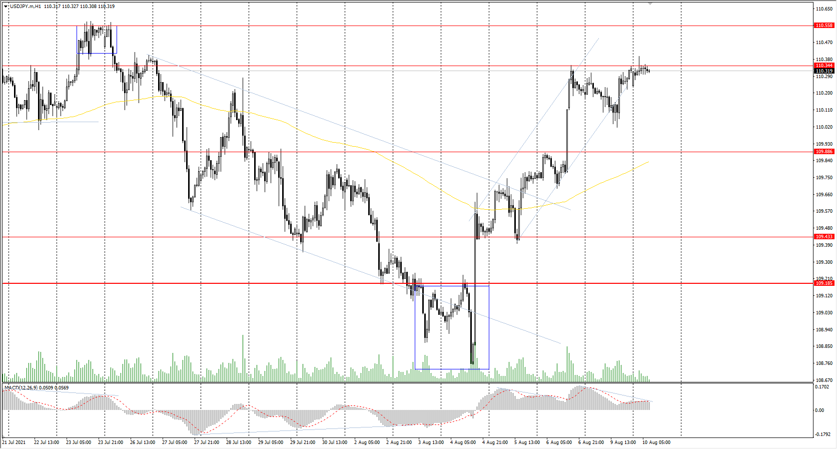  The USD/JPY currency pair 