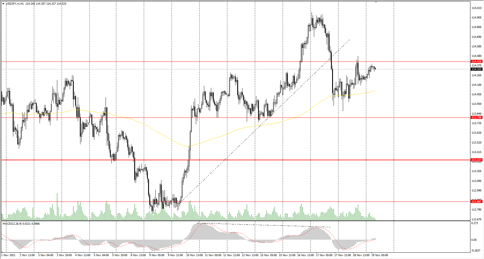  The USD/JPY currency pair 