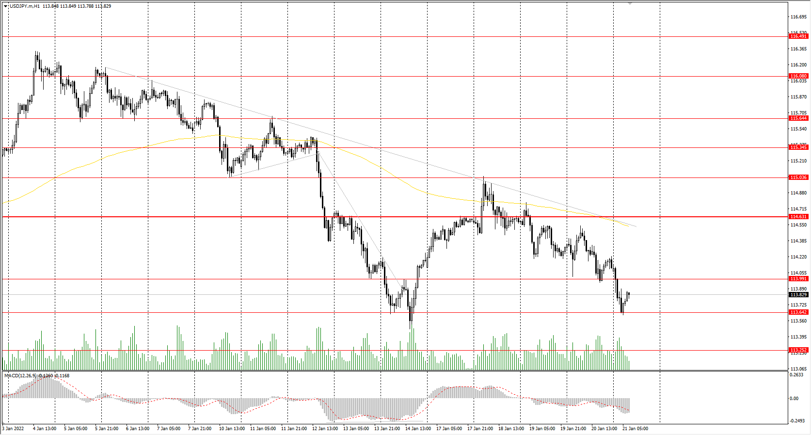  The USD/JPY currency pair 