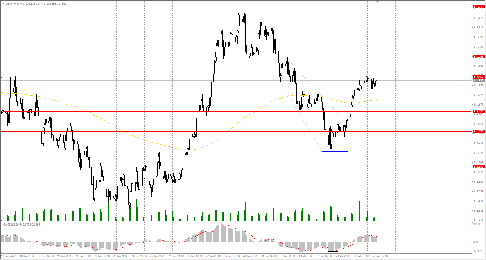  The USD/JPY currency pair 