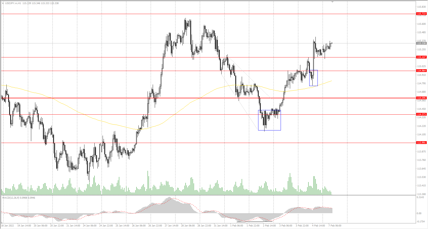  The USD/JPY currency pair 