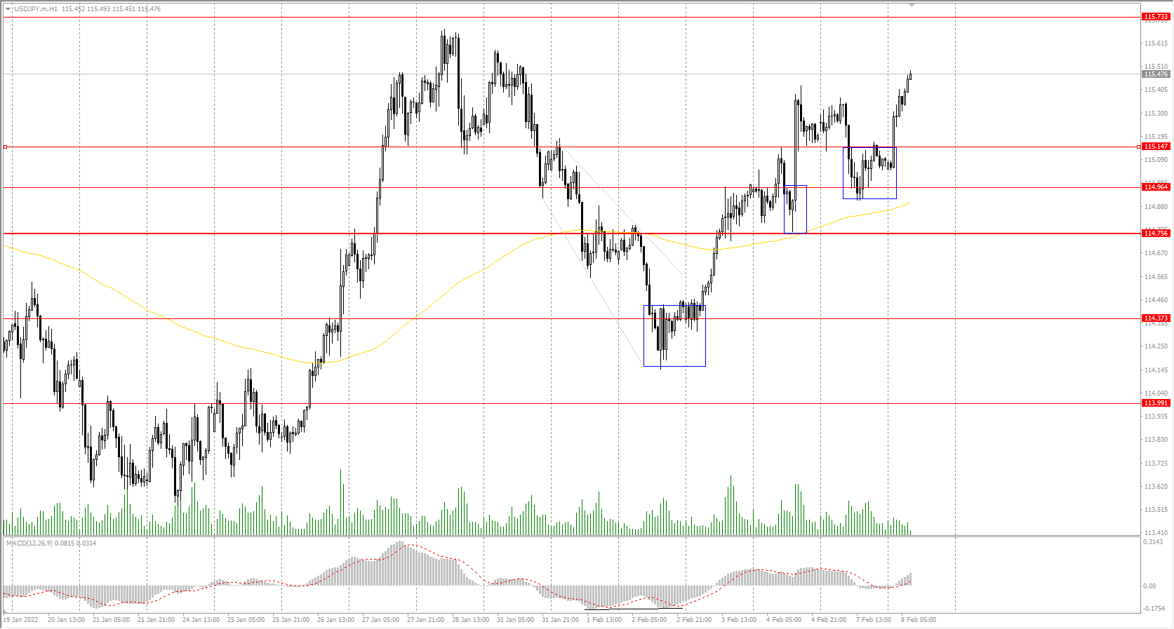  The USD/JPY currency pair 