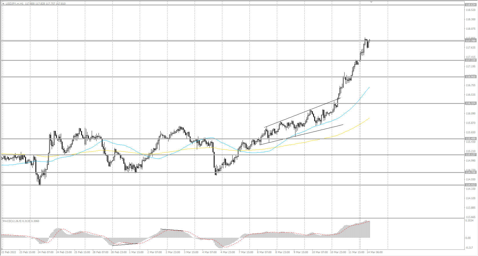  The USD/JPY currency pair 