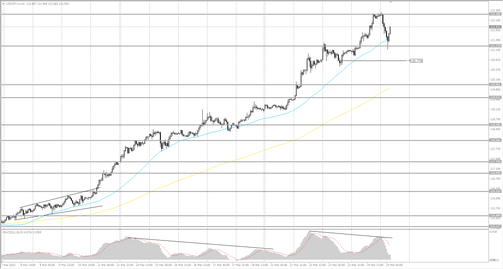  The USD/JPY currency pair 