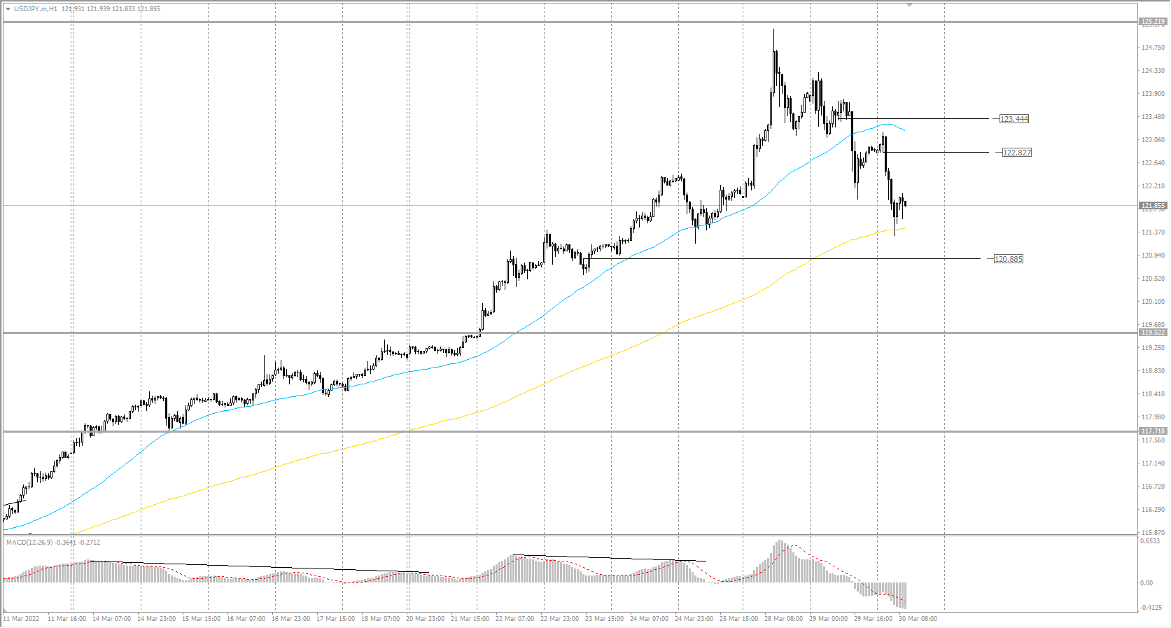  The USD/JPY currency pair 